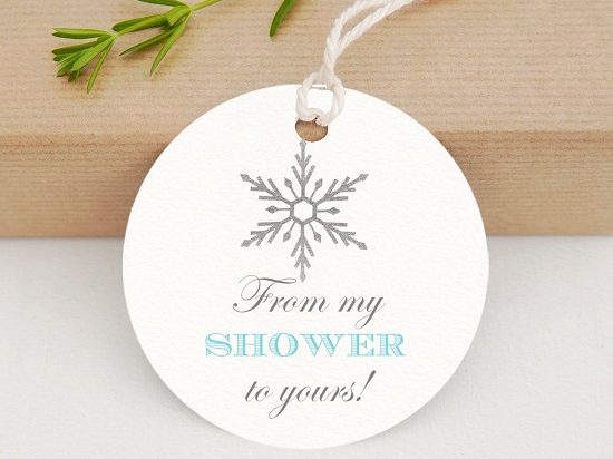Winter Snowflake Baby Shower Favor Tags