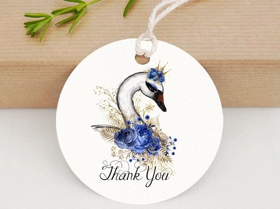 Blue Swan Thank You stickers