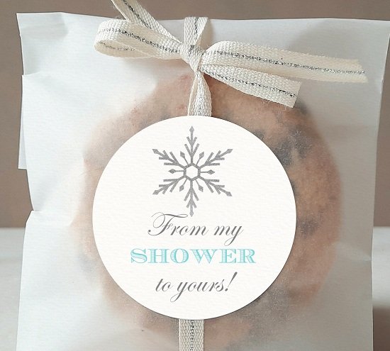Winter  Snowflake Baby Shower Favor stickers