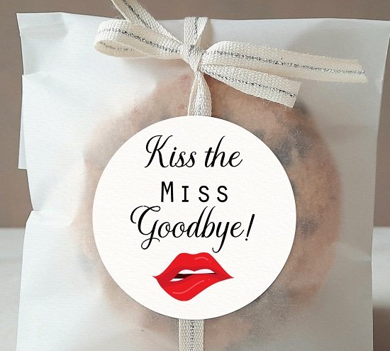 Clear//Transparent Labels Bachelorette Labels #396-C Kiss The Miss Goodbye Stickers Bridal Shower Favor Stickers