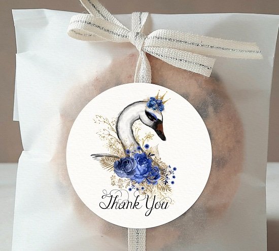 Blue Swan Thank You Tags