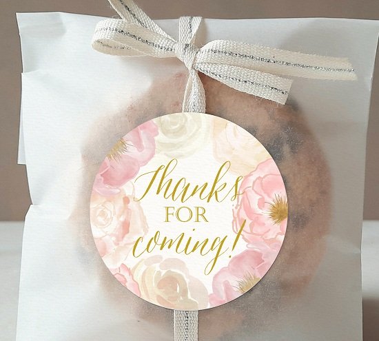 Pink Peonies Thank You Tags