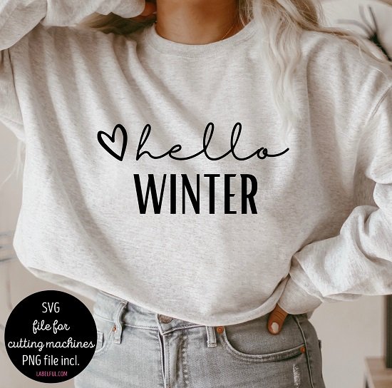 Hello Winter SVG Christmas Cricut Cut File PNG – Labelful